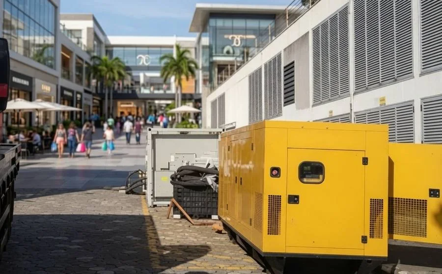 Grupos geradores em centro comercial